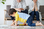 Japanese family in the living room