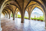 Ravello, Amalfi coast, Salerno, Campania, Italy. The cloister of villa Cimbrone