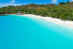 Aerial view of Anse Lazio beach. Praslin island, Seychelles, Africa