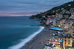 Sunset at Sori, municipality of Sori, Liguria, Italy, Europe