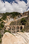 Fantiscritti bridge, marble quarry of Carrara, municipality of Carrara, Massa Carrara province, Tuscany, Italy, western Europe