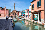 View of Burano village, Venice district, Veneto, Italy