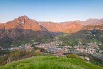 San Pellegrino and his peaks at dawn, Val Brembana, Orobie alps, Italian alps, Province of Bergamo, Italy