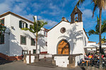 The facade of Corpo Santo Chapel in the Old Town. Funchal, Madeira region, Portugal.