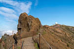 Vereda do Areeiro and the observatory on the summit of Pico do Arieiro. Funchal, Madeira region, Portugal.