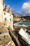 The picturesque village of Camogli viewed from S. Maria Assunta church, Camogli, Gulf of Paradise, Portofino National Park, Genoa province, Liguria, Italy