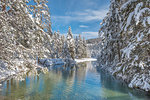 Dobbiaco/Toblach, province of Bolzano, South Tyrol, Italy. Winter at the Lake Dobbiaco