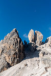 Cristallino di Misurina, Misurina, Dolomites, province of Belluno, Veneto, Italy. The Campanile Dibona, also called lobster claw