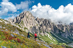 Misurina, Dolomites, province of Belluno, Veneto, Italy. Hike to the refuge Fonda Savio in the Cadini mountain group