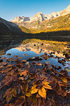 Lake Tovel at sunrise, Europe, Italy, Trentino Alto Adige, Trento district.