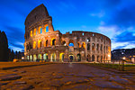 Rome, Lazio, Italy. Colosseum at winter sunrise.