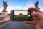 Sant Angelo castle at sunset Europe, Italy, Lazio, Rome capital