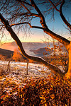 Natural frame at sunset, Montisola, Brescia province, Lombardy district, Italy.