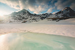 Thaw at Gavia pass, Lombardy district, Brescia province, Italy.