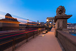 Lion statue on Chain Bridge, Budapest, Hungary