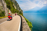 Scenic road SS45 on the west coast of GArda Lake near Tremosine. Brescia Province, Lombardia, Italy