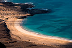 Mirador del Rio, beach in front of La Graciosa island, Lanzarote, Canary island, Spain, Europe