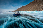 Hovercraft at lake Baikal, Irkutsk region, Siberia, Russia