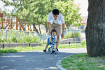 Japanese father and son at the park