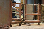 Japanese artisan working in the studio
