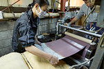Japanese artisans working in the studio
