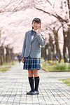 Japanese junior-high schoolgirl in uniform