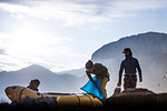 Friends on rock climbing trip, Squamish, Canada