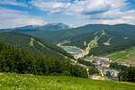 View over the Bukovel ski resort, Carpathian Mountains, Ukraine, Europe