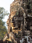 Huge stone face, Bayon Temple, Angkor Wat complex, UNESCO World Heritage Site, near Siem Reap, Cambodia, Indochina, Southeast Asia, Asia