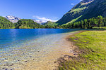 Clear water at Lake Cavloc, Forno Valley, Maloja Pass, Engadine, Graubunden, Switzerland, Europe