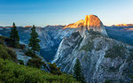 Half Dome at dusk from Glacier Point above Yosemite Valley, UNESCO World Heritage Site, California, United States of America, North America