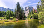 Cathedral Rocks from Yosemite Valley, UNESCO World Heritage Site, California, United States of America, North America