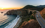 Sunset over Bixby Creek Bridge, Big Sur, California, United States of America, North America