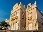 The facade of the Teatro Heredia (Teatro Adolfo Mejia) in Cartagena de Indias, Colombia, South America