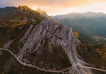 Aerial view of Corna Blacca at sunrise, Adamello Park, Brescia province, Lombardy, Italy, Europe