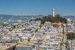 View of Coit Tower from Russian Hill, San Francisco, California, United States of America, North America