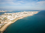 Aerial view of Cadiz, by drone, Andalucia, Spain, Europe