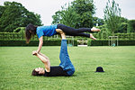 Acrobats in a park in Copenhagen