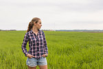 Agricultural worker standing in a field