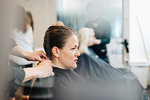 Hairdressing client with wet hair in Sweden