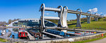 The Falkirk Wheel, Forth and Clyde Canal with Union Canal, Falkirk, Scotland, United Kingdom, Europe