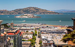 View of Alcatraz Island from Russian Hill, San Francisco, California, United States of America, North America