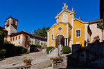 Via Albertoletti and church of S.M. Assunta, Orta San Giulio, Piemonte (Piedmont), Italy, Europe