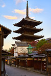 Yasaka Pagoda and Sannen Zaka Street in the morning in Higashiyama, Kyoto, Japan, Asia