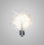 Close up of light bulb shattering