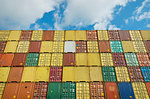 Shipping containers stacked together