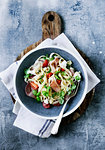 Plate of pasta with vegetables