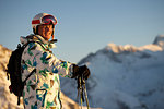 Man on skiing vacation