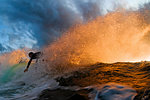 Surfer at sunset, Rilleys, Kilkee, Clare, Ireland