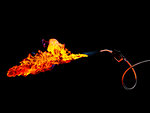 Gas pump handle in flames